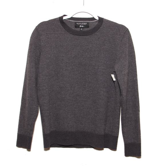 Banana Republic Italian Merino Wool Pullover Sweater Size Medium  Gray NWOT - Picture 1 of 11